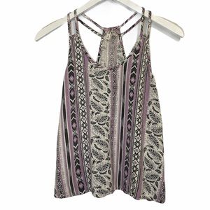 5/$25 | MUDD Racer Back Boho Print Flowy Tank Top
